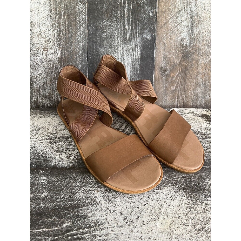 Women’s Summer Sandals  SOREL Leather Flats Elastic Comfort Size 5